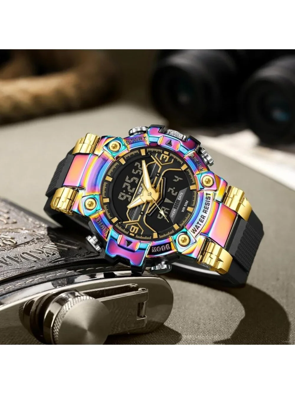 Men's Multi Color Analog Cool Designer Hombres Unique Electronics Duty Watch